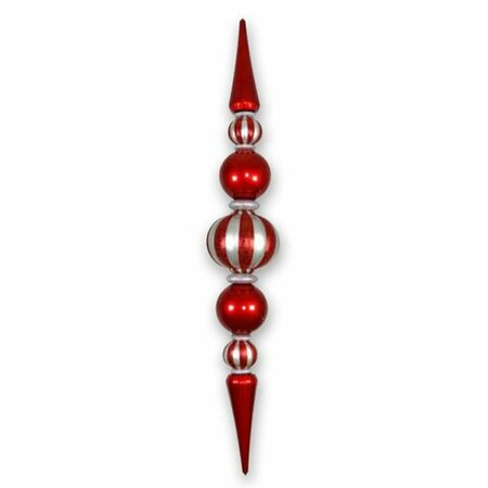 QUEENS OF CHRISTMAS Giant Oversized Shatterproof Finial Ornament Red & Silver ORN-OVS-100-RESLV